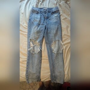 Pacsun Ultra High Rise Slim Fit Distressed Blue Jeans, Size 27